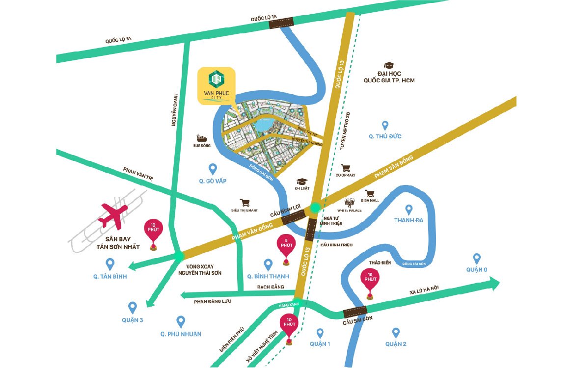 VỊ trí khu đô thị vạn phúc - Diamond Sky